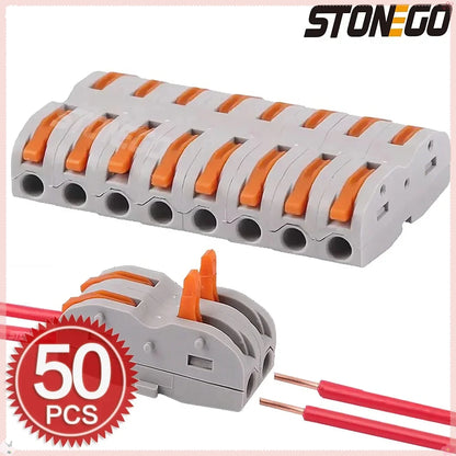STONEGO Quick Wire Connectors for Stranded/Solid Core Wire Reusable One-to-One Terminal Block Splicing Connectors