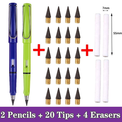 26 Pcs/Set Eternal Pencil Art Sketch Color Kawaii Infinity Pencils No Sharpening for Girl School Supplies Stationery Gifts Pens