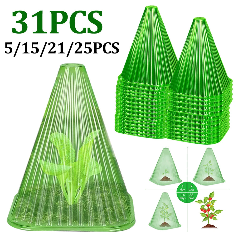 5-31PCS Green Garden Cloches Against Snails/weather Influences For Plant Care And Protection Effective Plant Protection Covers