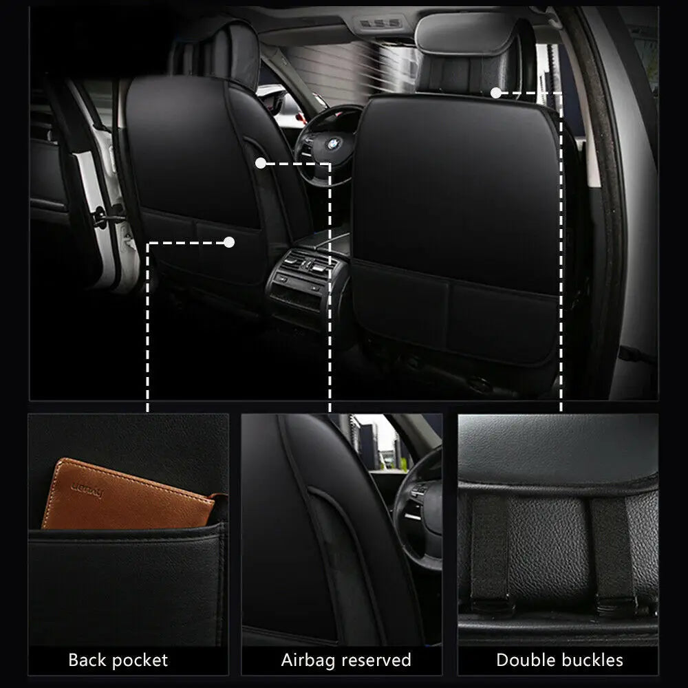 Full Set Waterproof PU Leather Seat Cushion Covers for Toyota 5 Car Seat Covers