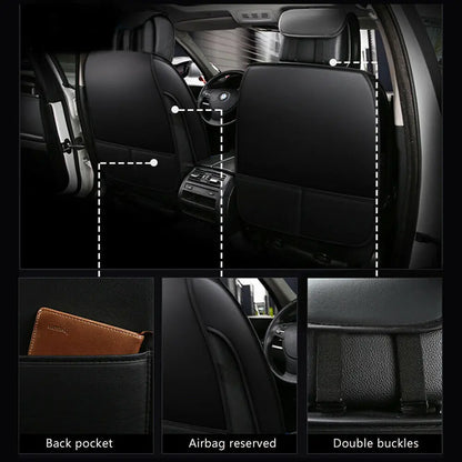 Full Set Waterproof PU Leather Seat Cushion Covers for Toyota 5 Car Seat Covers