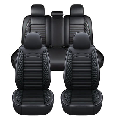 AUTO PLUS Universal Leather Car Seat Covers Fit For Sedan SUV Pick-Up Truck 11Pcs 5 Seats Full Surrounded Car Seat Protector