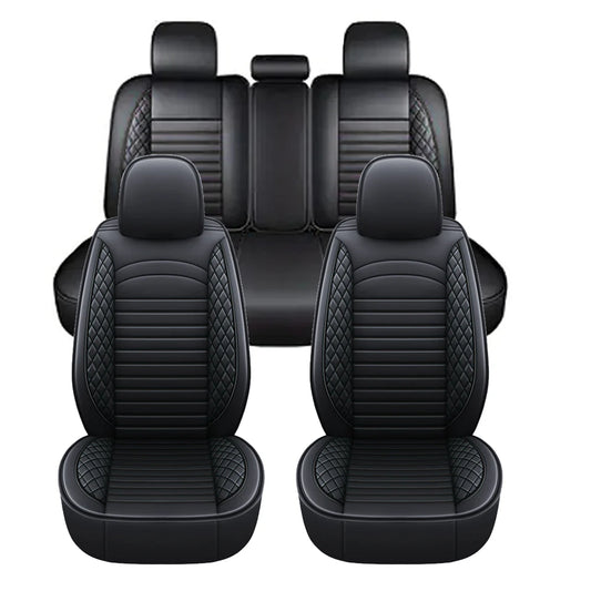 AUTO PLUS Universal Leather Car Seat Covers Fit For Sedan SUV Pick-Up Truck 11Pcs 5 Seats Full Surrounded Car Seat Protector