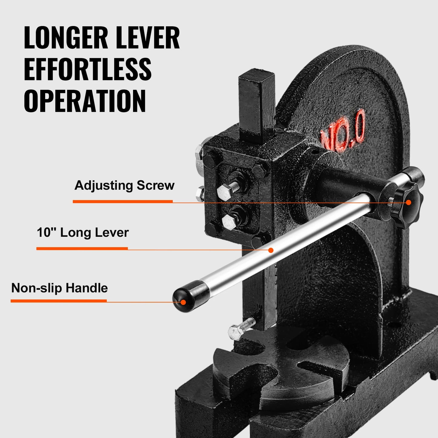 VEVOR Arbor Press 0.5/1/3 T Manual Arbor Press Cast Iron Heavy-duty Manual Desktop Arbor Press Precision Hand Press for Stamping