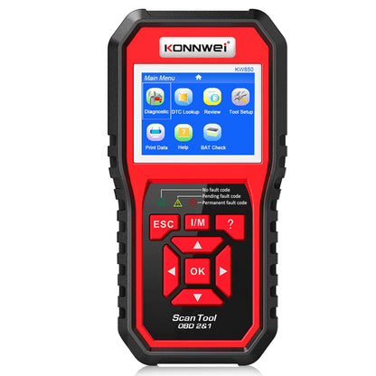KONNWEI KW850 OBD2 Car Diagnostic Scanner Tools OBD 2 Auto Diagnostic Tool Check Engine Automotive Car Scanner Code Reader Black