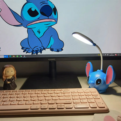 Disney Stitch Night Light Glowing Children Toy Cartoon Lilo&Stitch Small Led Desk Lamp with Pencil Sharpener Kids Christmas Gift