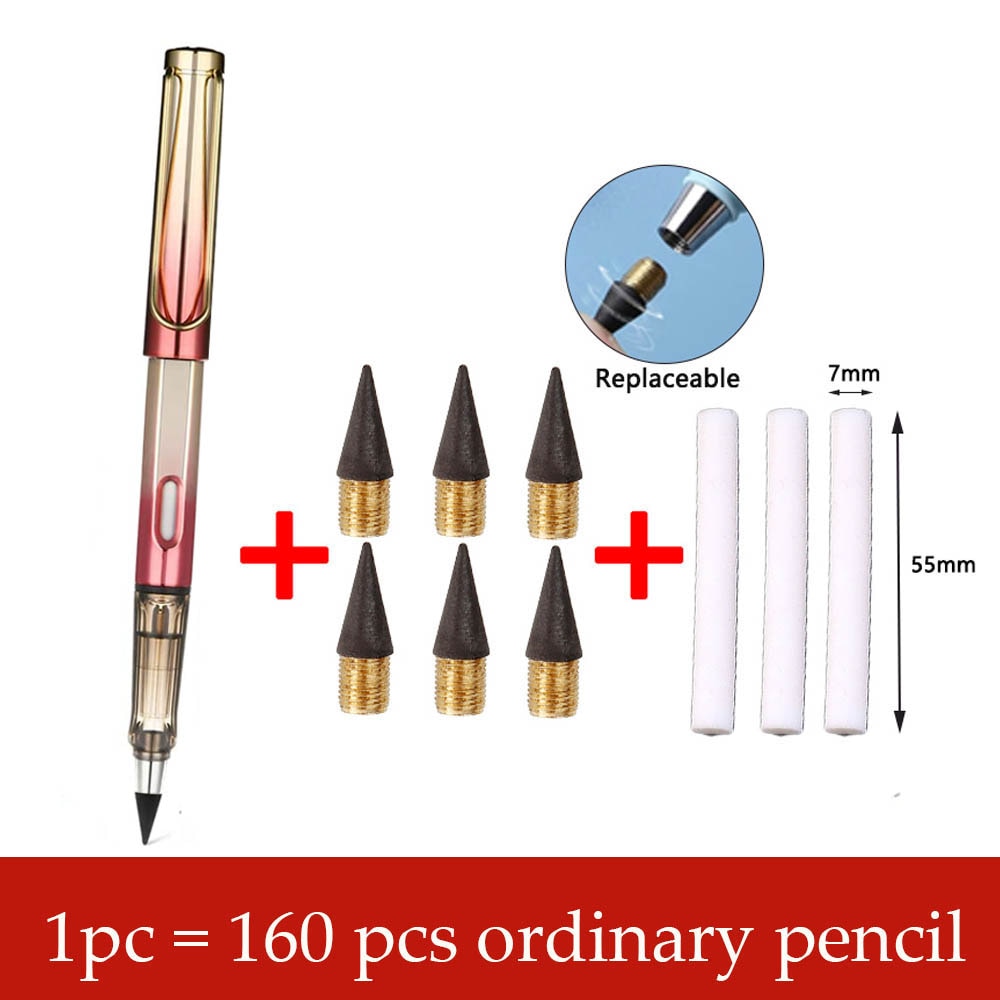 10Pcs/Set Infinity Pencil No Ink Unlimited Writing Art Eternal Pencils Sketch School Items Kawaii Pens Back To School Supplies