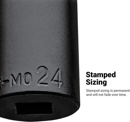 Capri Tools 1/2-Inch Drive Deep Impact Socket Set With Adapters And Extensions, Chrome Molybdenum, Master Set Metric And Sae,