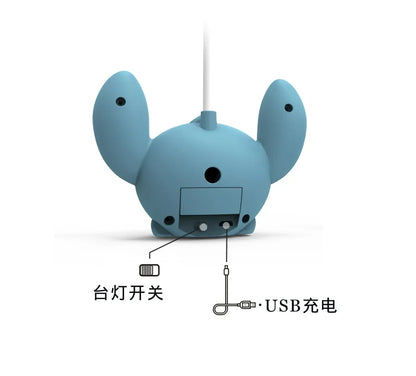 Disney Stitch Night Light Glowing Children Toy Cartoon Lilo&Stitch Small Led Desk Lamp with Pencil Sharpener Kids Christmas Gift