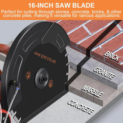 16"" Electric Concrete Saw,3200 W 15Amp Motor Circular Demo Saw,Wet Corded Circular Saw With Max 6.4"" Adjustable Cutting