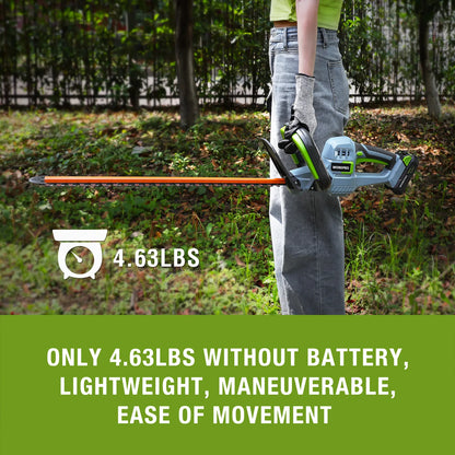 WORKPRO 20V Cordless Hedge Trimmer 20" Dual Action Blades Electric Gardening Trimmer 2.0Ah Battery 1 Hour Quick Charger Include