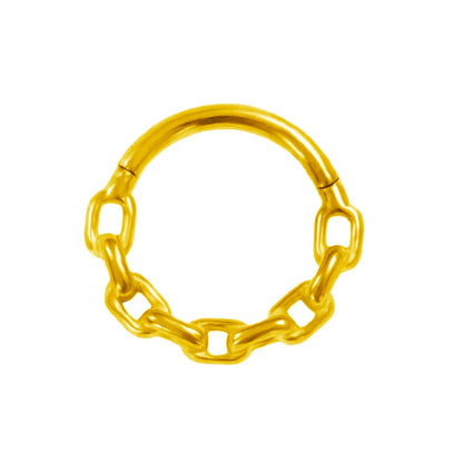 16G Vine Septum Nose Ring Piercing Hinged Clicker 316L Stainless Steel Daith Clicker Helix Cartilage Earring Chain BodyJewelry