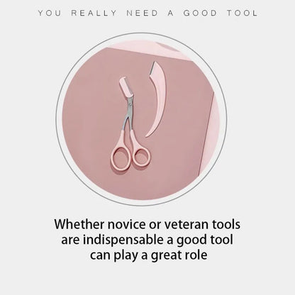 Eyebrow Trimming Knife Eyebrow Face Razor For Women Professional Eyebrow Scissors With Comb Brow Trimmer Scraper Accesso