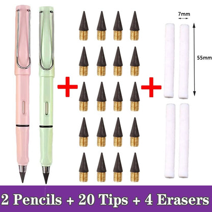 26 Pcs/Set Eternal Pencil Art Sketch Color Kawaii Infinity Pencils No Sharpening for Girl School Supplies Stationery Gifts Pens