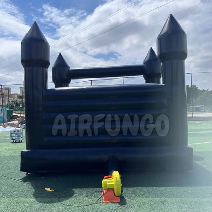 13x13ft Commercial grade white bounce house for party rentals Black color Halloween inflatable bouncy castle with air blower