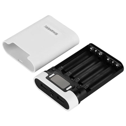 HAWEEL DIY 4 x 18650 Battery (Not Included) 10000mAh Power Bank Shell Box with 2 x USB Output & Display for iPhone/ Galaxy/ Sony