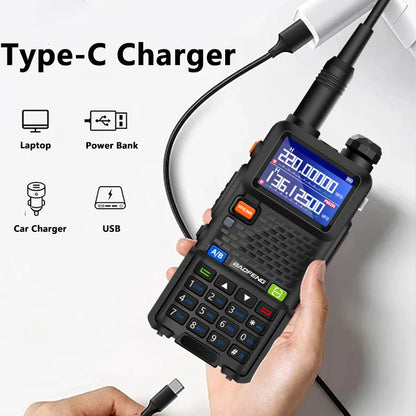Baofeng 5RM Walkie Talkie UV-5RM Six-Band AM /FM VHF/UHF Ham Radio 999CH NOAA Wireless Copy Frequency Long Range Two Way Radios