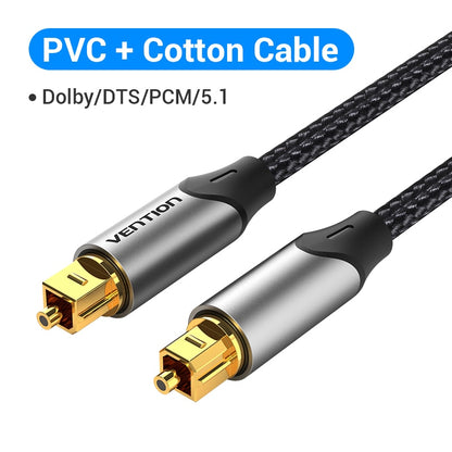 Vention Digital Optical Audio Cable Toslink SPDIF Coaxial Cable 1m 2m 5m for Amplifiers Blu-ray Xbox 360 PS4 Soundbar Fiber Cabl