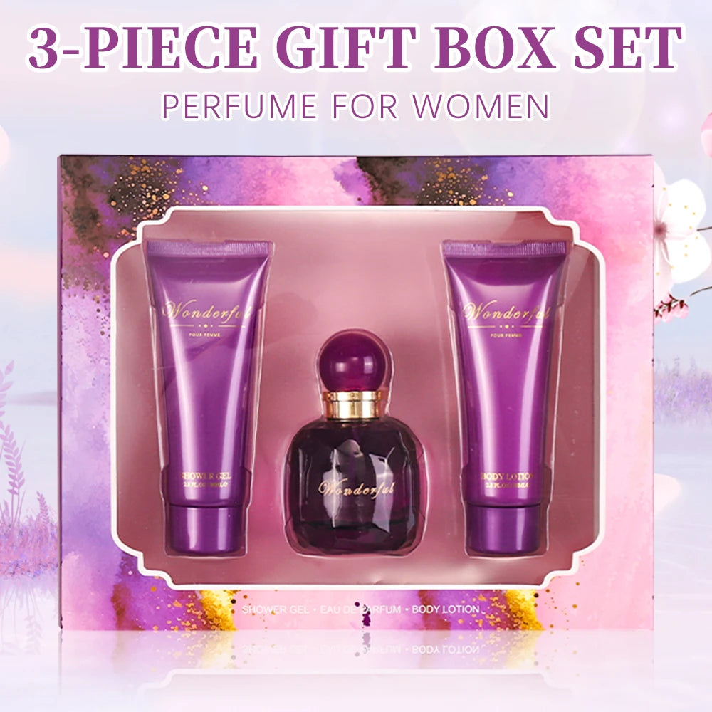 Bath and Body Gift Set for Women & Girls 1.7fl.oz Eau de Parfum Spray 2.8fl.oz Shower Gel 2.8fl.oz Body Lotion Women's Fragrance
