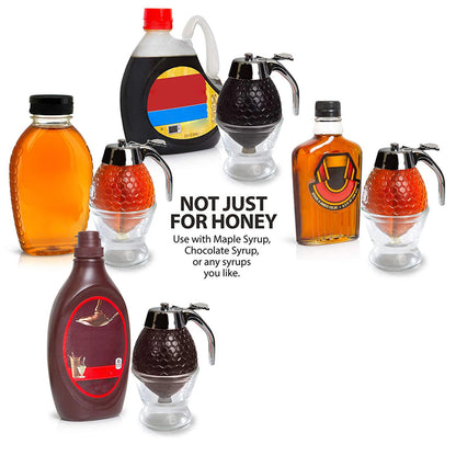 Storage Pot Stand Holder Bee Drip Dispenser Kettle Squeeze Bottle Honey Jar Container