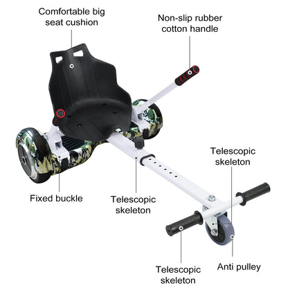 Hoverboard Seat Attachment For 6.5 -10 Inch Hover Board Go Kart Conversion Kit Accessory Go-Cart For Kids Or Adults ﻿
