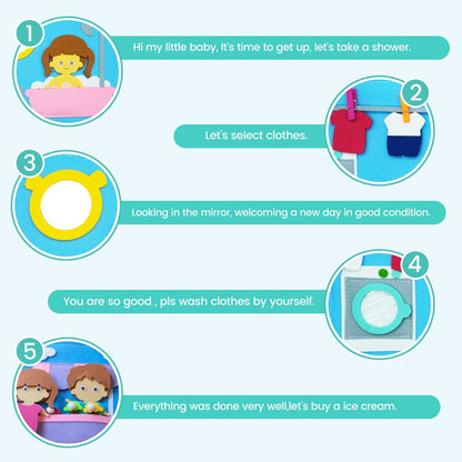 Baby Cloth Books Toddler Basic Life Skill Early Learning Education Montessori Toys For Girl Boy Training Cognitive Drop Shipping