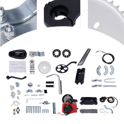Engine Motor Kit 142F Chain 4-Stroke 49cc Gas Petrol Motorized Bike Engine Motor Air Cooling Single Cylinder Belt Engine Motor