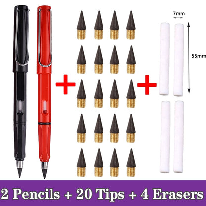 26 Pcs/Set Eternal Pencil Art Sketch Color Kawaii Infinity Pencils No Sharpening for Girl School Supplies Stationery Gifts Pens