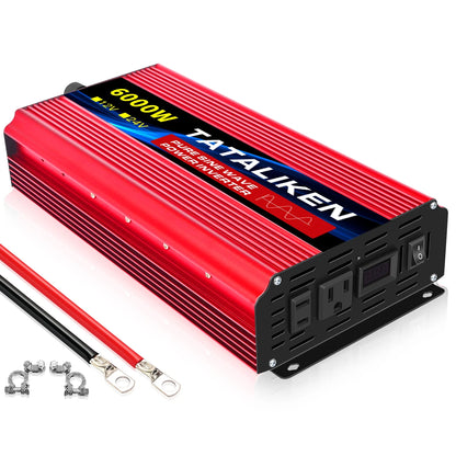 US Socket DC12V To AC 110V 60HZ Pure Sine Wave Inverter Car Power 1000W-10000W Voltage Portable Converter with LED