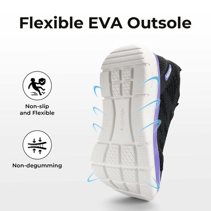 FitVille Women's Shoes Wide Width Walking Casual Shoes Thick Sole Lightweight Sneakers for Swollen Feet Relieve Toe Pain