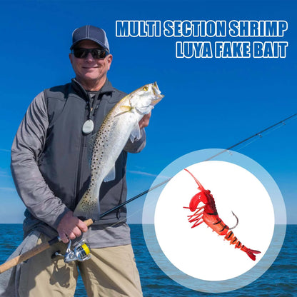 5pcs Soft Shrimp Lure Rigs Fishing Tackle Hooks Jigs Lifelike Swimbait Suitable for Freshwater/Saltwater