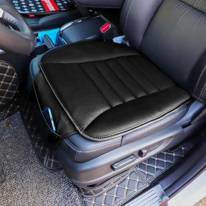 New Car Seat Cushion Memory Foam Front Car Seat Mat Pad Non-Slip Rubber Chair Protector Breathable Cover with Storage Pouch