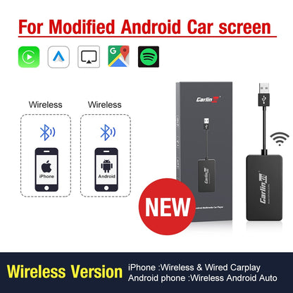 Hot Sale CarlinKit USB Wireless CarPlay Dongle Wired Android Auto AI Box Mirrorlink Car Multimedia Player Bluetooth Auto Connect