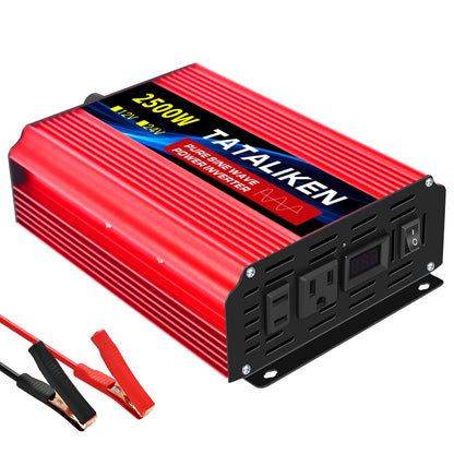 US Socket DC12V To AC 110V 60HZ Pure Sine Wave Inverter Car Power 1000W-10000W Voltage Portable Converter with LED