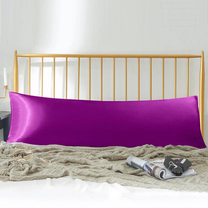 Ntbay Cool and Smooth Satin Long Body Pillowcase with Envelope Closure, Super Soft Body Pillow Cover for Hair and Skin