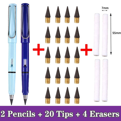 26 Pcs/Set Eternal Pencil Art Sketch Color Kawaii Infinity Pencils No Sharpening for Girl School Supplies Stationery Gifts Pens