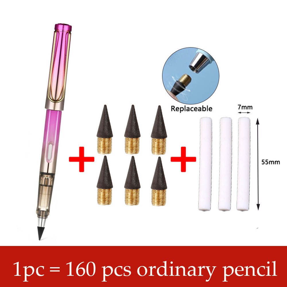 10Pcs/Set Infinity Pencil No Ink Unlimited Writing Art Eternal Pencils Sketch School Items Kawaii Pens Back To School Supplies