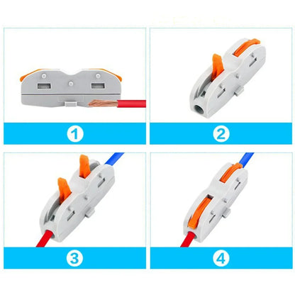 STONEGO Quick Wire Connectors for Stranded/Solid Core Wire Reusable One-to-One Terminal Block Splicing Connectors