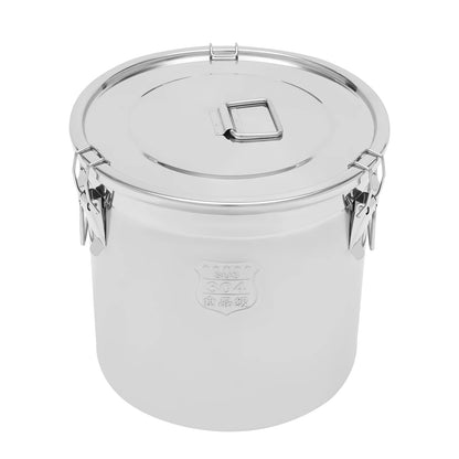 33L Stainless Steel Airtight Rice Bucket Canister Food Storage Container w/ Lid