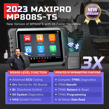 Autel MaxiPRO MP808S-TS Car Diagnostic Tools Online ECU Coding TPMS Automotive Scanner Active Test Scan Tool PK MP808BT PRO