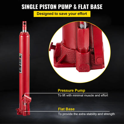 VEVOR Hydraulic Jack 3 /4/8/12 Ton Car Hydraulic Long Ram Jack Manual Engine Lift Hoist Cherry Picker Mechanical Workshop Tool