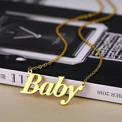 Customized Baby Necklace For Little Girl Boy Personalized  Name Stainless Steel Chain Children's Choker Mommy Jewelry Gifts
