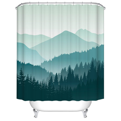 Customized Polyester Shower Curtain Abstract Mandala moon and star bathroom curtain Landscape bath curtain cortinas para bano