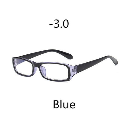 Elbru Anti-blue Light Square Myopia Glasses Women Men Finished Nearsighted Eyeglasses Diopter -1.0to -4.0 Unisex