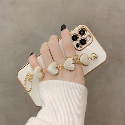 12 Pro Max Case Luxury Plated Electroplated Gold Love Heart Hand Bracelet Cover For iPhone 11 Pro Max 8Plus 7 XR XS X 12 13 Case