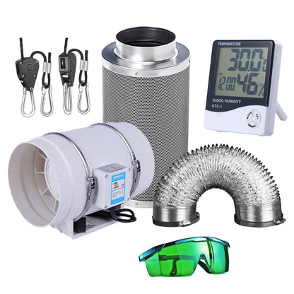 220V Centrifugal Fans&amp; 4/5/6 Inch Activated Carbon Air Filter Set For Led grow light Indoor Hydroponics Grow Tent Greenhouses