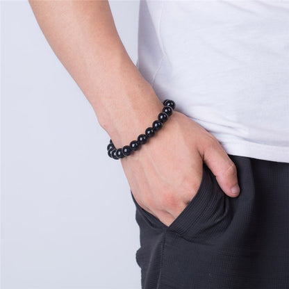 1pcs Adjustable Obsidian 10mm Stone Bracelet Healthcare Bracelet Weight Loss Bracelet Slimming Product Round Black Bracelet