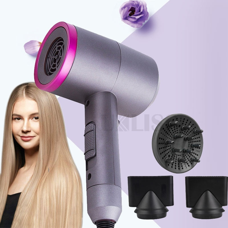 Negative Ion Hair Dryer Professional Salon Ionic Blow Dryer with Diffuser &amp; Concentrator Ceramic Powerful Fast Drying Hairdryers
