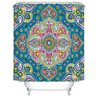 Customized Polyester Shower Curtain Abstract Mandala moon and star bathroom curtain Landscape bath curtain cortinas para bano