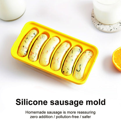6 in 1 Sausage Maker Silicone Mold DIY Hot Dog Handmade ham sausage mould Kitchen Making and Refrigerated Hot Dog tool